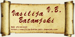 Vasilija Batanjski vizit kartica